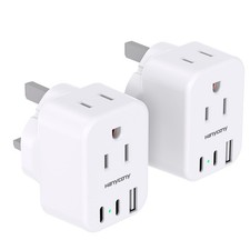 UK Travel Plug Adapter, HANYCONY US to Type G Ireland Adapter 2...