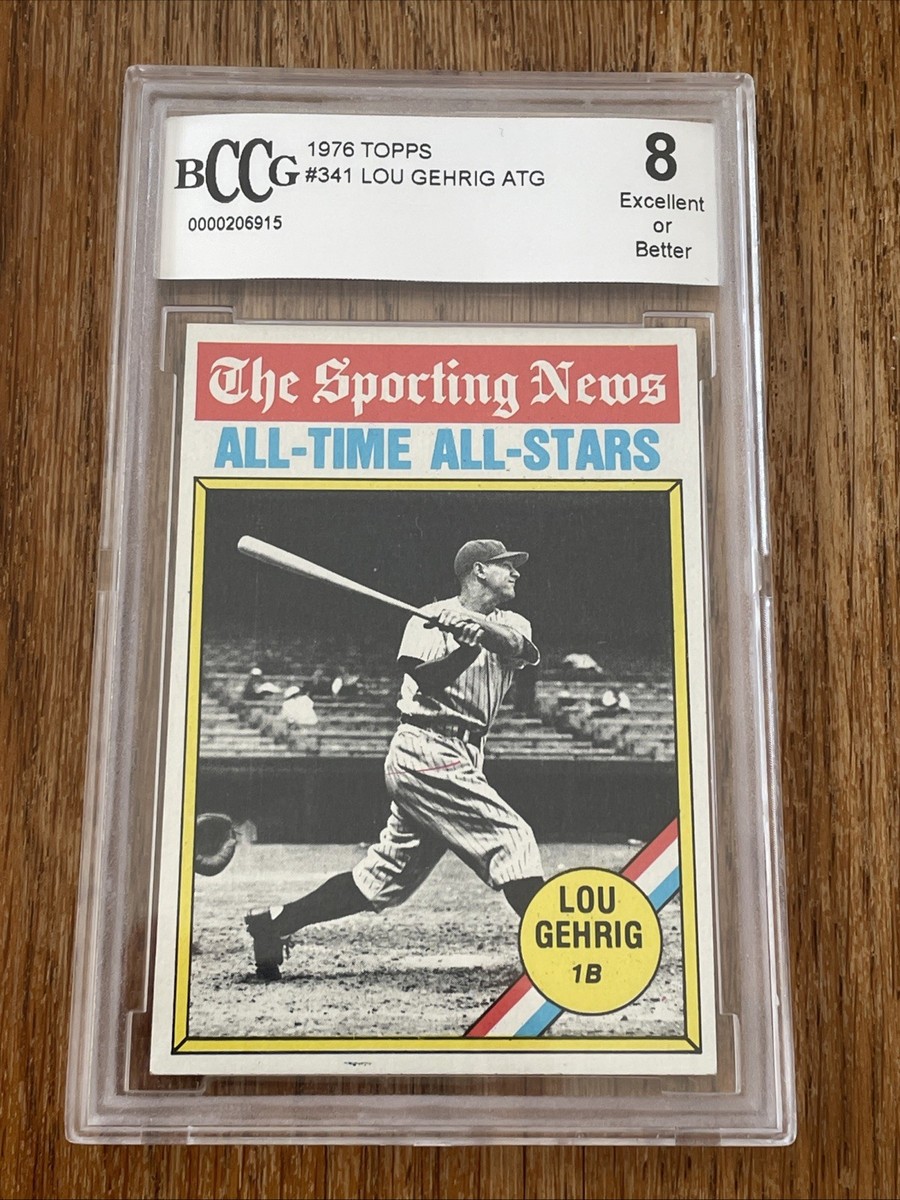 1976 Topps #341 Lou Gehrig Graded BCCG 8 Card Seen In The Goonies