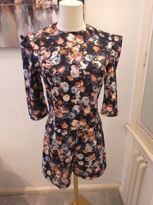 Lavish Alice dunkel Blumenmuster Blumenmuster Playsuit Overall Größe 10