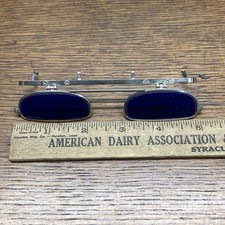 ANTIQUE COBALT BLUE WELDING CLIP ON SUNGLASSES FLIP UP LENSES STEAMPUNK EYEGLASS