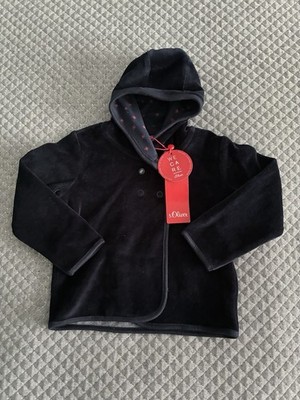 S.Oliver Niki Jacke Mit Kapuze Schwarz Sterne Hoodie Mit Knöpfen NEU