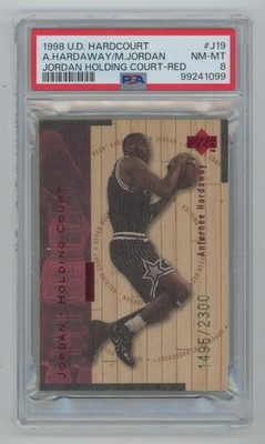 PSA 8 MICHAEL JORDAN PENNY HARDAWAY 1998 UD Hardcourt HOLDING COURT RED SP /2300