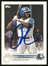 2022 Topps Pro Debut CHRISTIAN FRANKLIN Signed Card autograph NATIONALS RAZORBAC