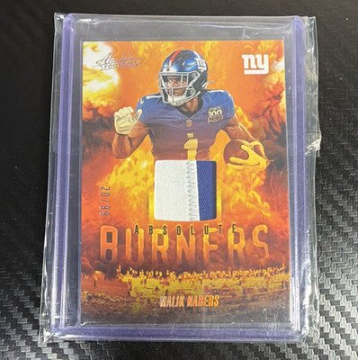 Panini 2025 Absolute Malik Nabers Absolute Burners #ABU-MNA Gold /99 MEM