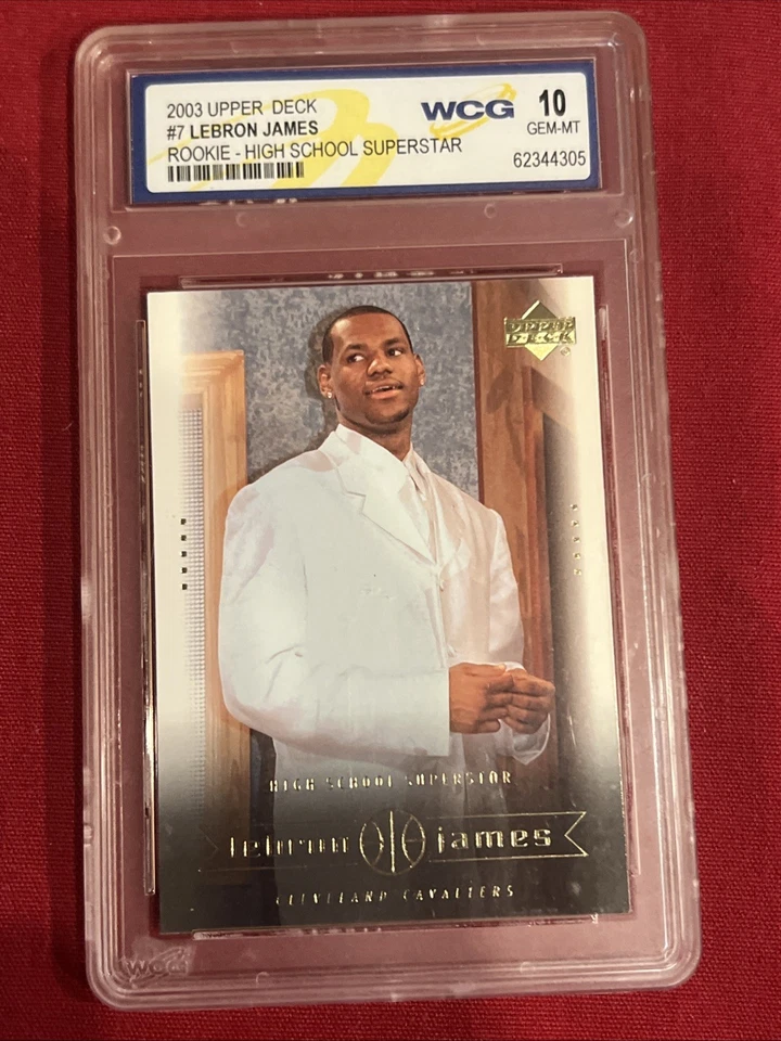 2003 Upper Deck LeBron James #7 (RC) ROOKIE High School Superstar WCG 10 GEM-MT - Image 3 of 4