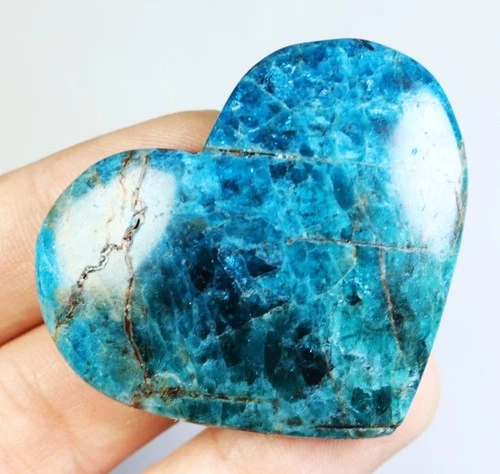 Blue Apatite crystal ! NATURAL Blue Apatite Quartz Crystal Stone Heart Healing