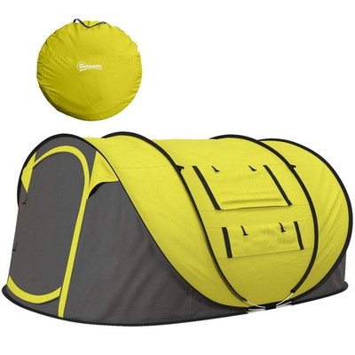 4-5 Personen Pop-Up Camping Zelt Wasserdicht Familienzelt mit 2 Netzfenstern & PVC Wi