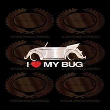 I Love My Bug Decal Sticker For VW Volkswagen Aircooled Vert Convertible