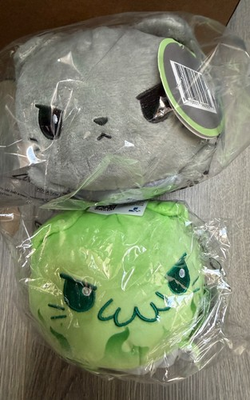 #ad TeeTurtle Reversible Cat Plushie Set of 2 Gray Catzilla amp; Green Cathulhu $15.99
