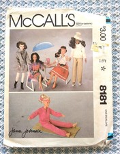 1980s sewing pattern BARBIE CLOTHES jumpsuit bride peasant, evening gown