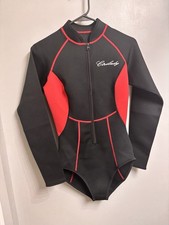 Womens Wetsuit Medium Long Sleeve 1/2 Zip Black Red Surf Swim