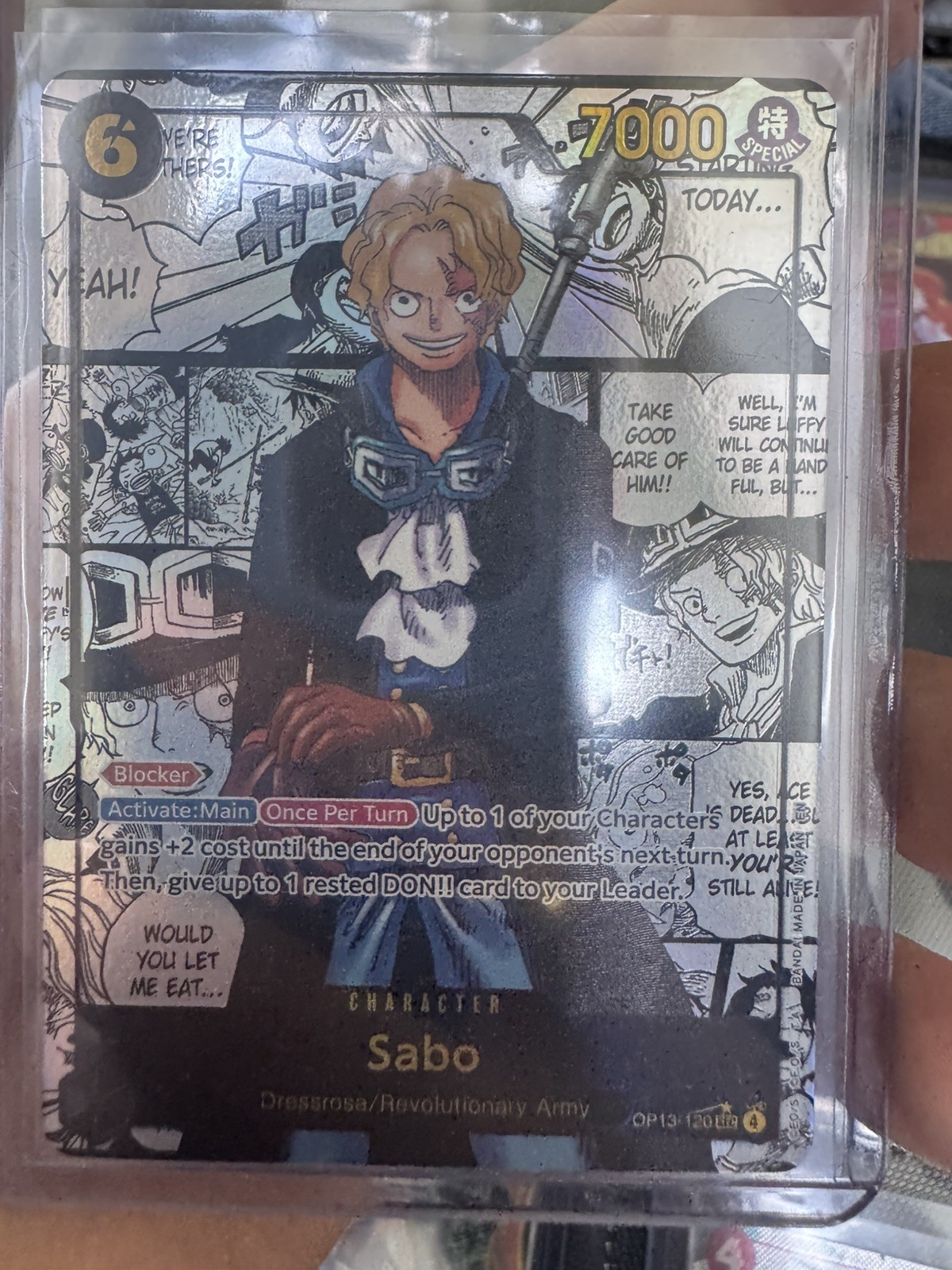 One Piece Card Game OP13 Carrying On His Will Sabo OP13-120 SEC Manga Rare NM