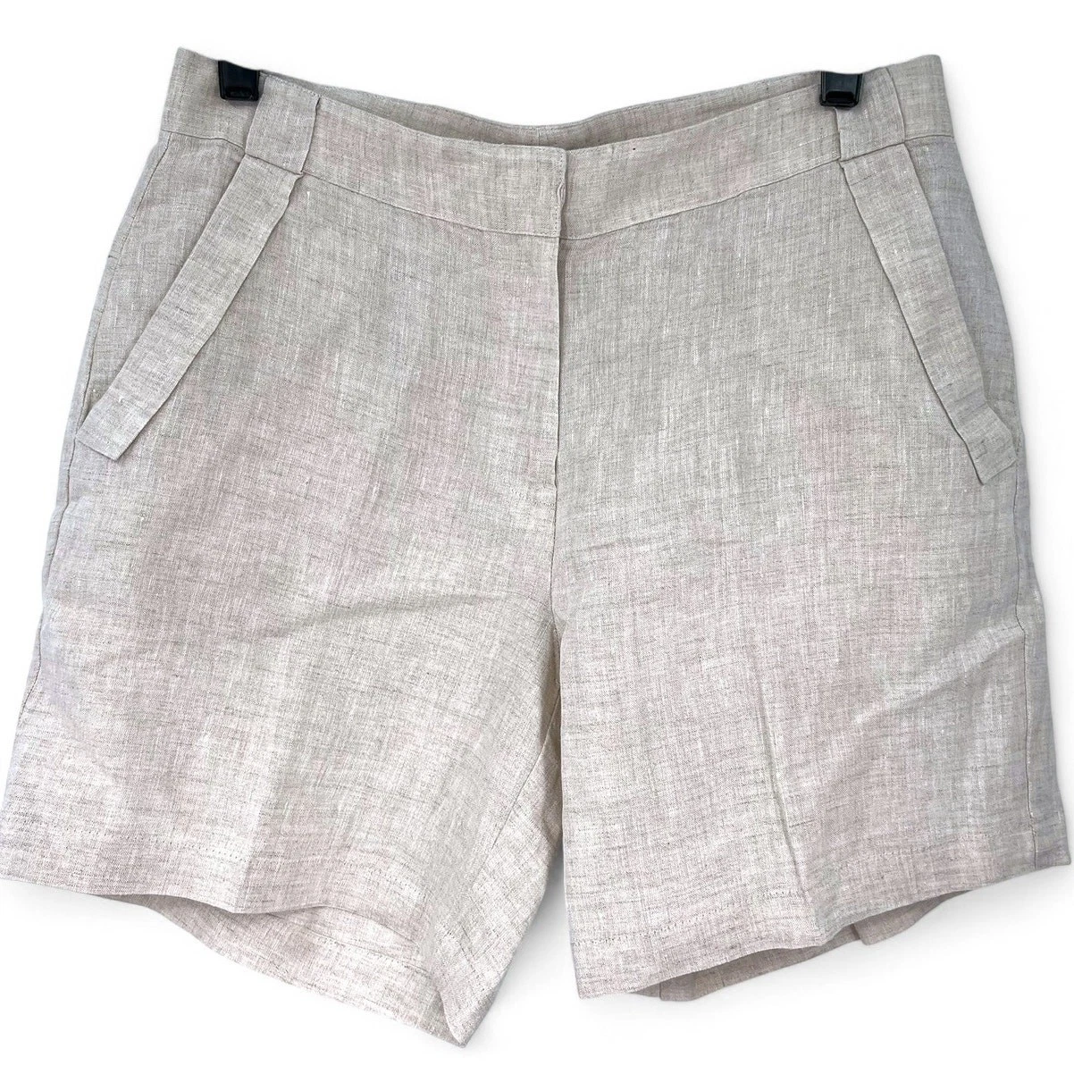 SAKS FIFTH AVE | 6 | Set Lot of 2 Linen Shorts 6.5 Inseam Linen Beige White