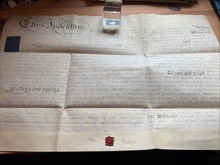 1820 Indenture b/w John Strange of Denton & Mark Wall of Norwich