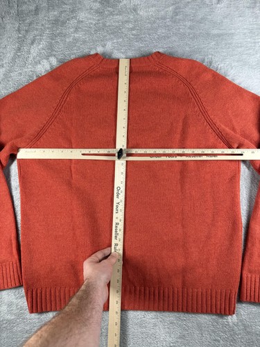 J Crew Sweater Womens XL Orange Lambswool Crewneck Raglan Knit Jumper Fall - Picture 7 of 11