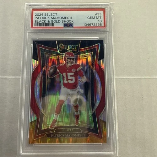 2024 Panini Select -Concourse Patrick Mahomes Black & Gold Shock PSA 10 Low Pop