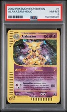Pokemon 2002 Expedition Base Set Alakazam Holo 1/165 PSA 8