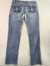 Vigoss FIT Bootcut Jeans Blue Denim Low Rise Women’s Size 9 Embroidered Pockets