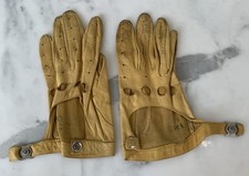 Vintage Leather Driving Gloves Women's Mustard Size Small