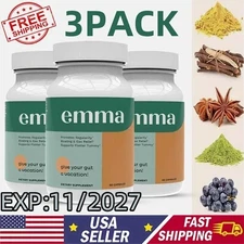 3 PACK Emma Relief Supplement KONSCIENS KETO for Gut Bloating -60 Capsules USA