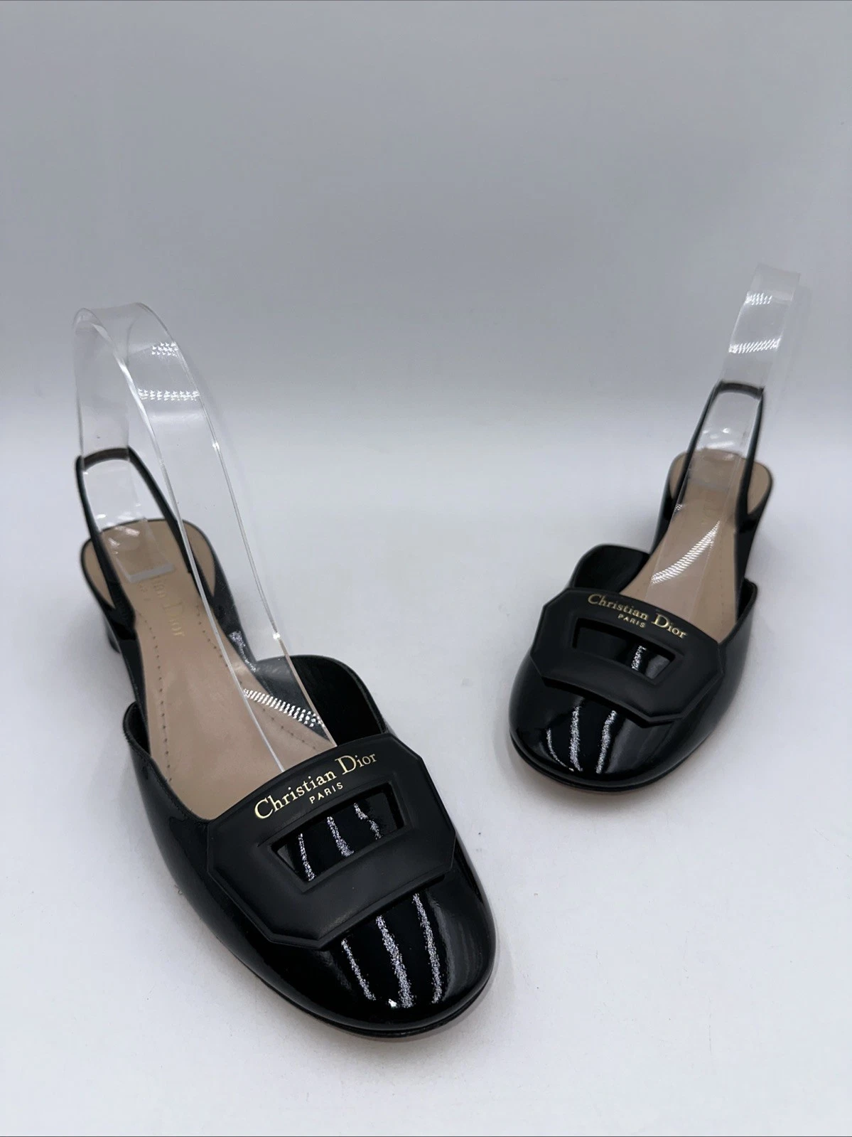 Escarpins CHRISTIAN DIOR Day Slingback cuir verni noir 35 mm taille 39,5 M