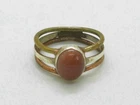 VINTAGE~Artisan GOLDSTONE RING STERLING SILVER/COPPER/BRASS SIZE 8.5 NICE!!!