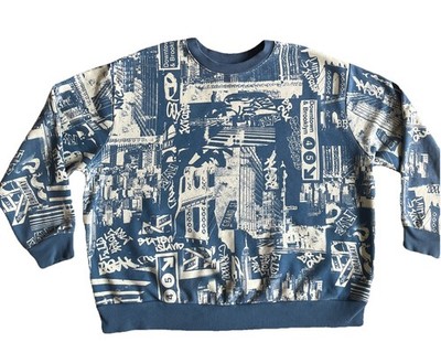 Wild Fable LG Sweatshirt NY City Graffiti Print Crew Neck Relaxed Fit