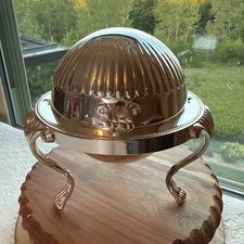 FB Rogers Silver Co. 1883 #373 Dome Roll Top Caviar/Butter Dish 6.5" Tall Read