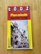 Vintage 1992 Lodz Poland City Street Map Plan Miasta Fold Out Brochure