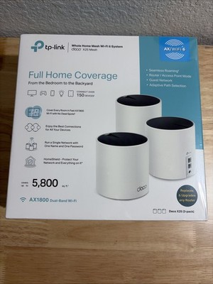 TP-Link Deco X25 AX1800 Wi-Fi 6 Mesh System 3-Pack Whole Home Coverage Sealed