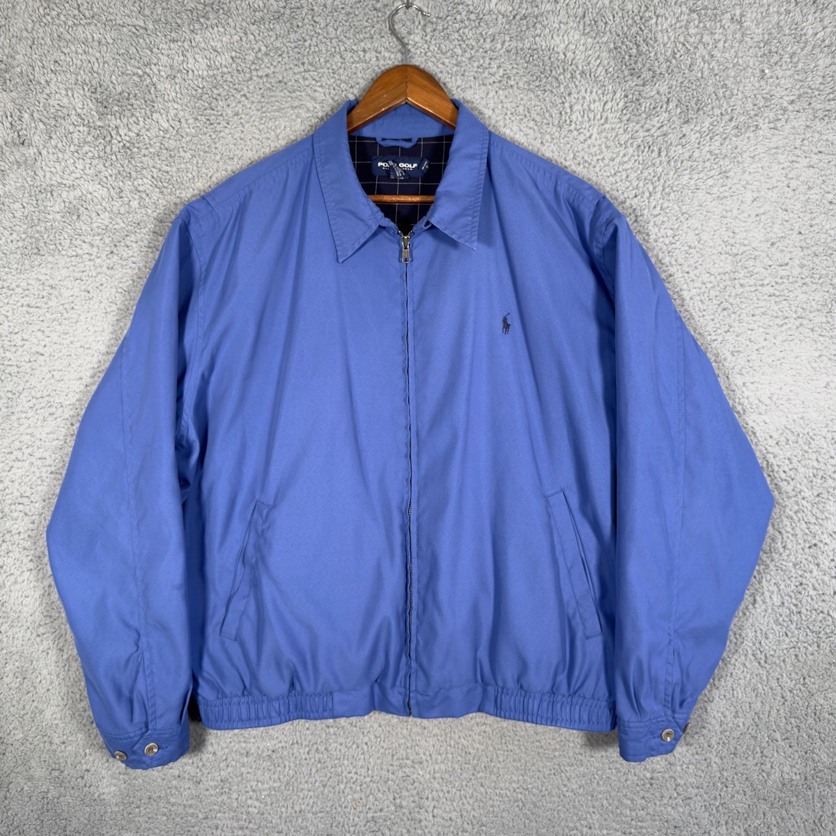 Polo Ralph Lauren Men's Size XL Blue Bi Swing Jacket Plaid Lined