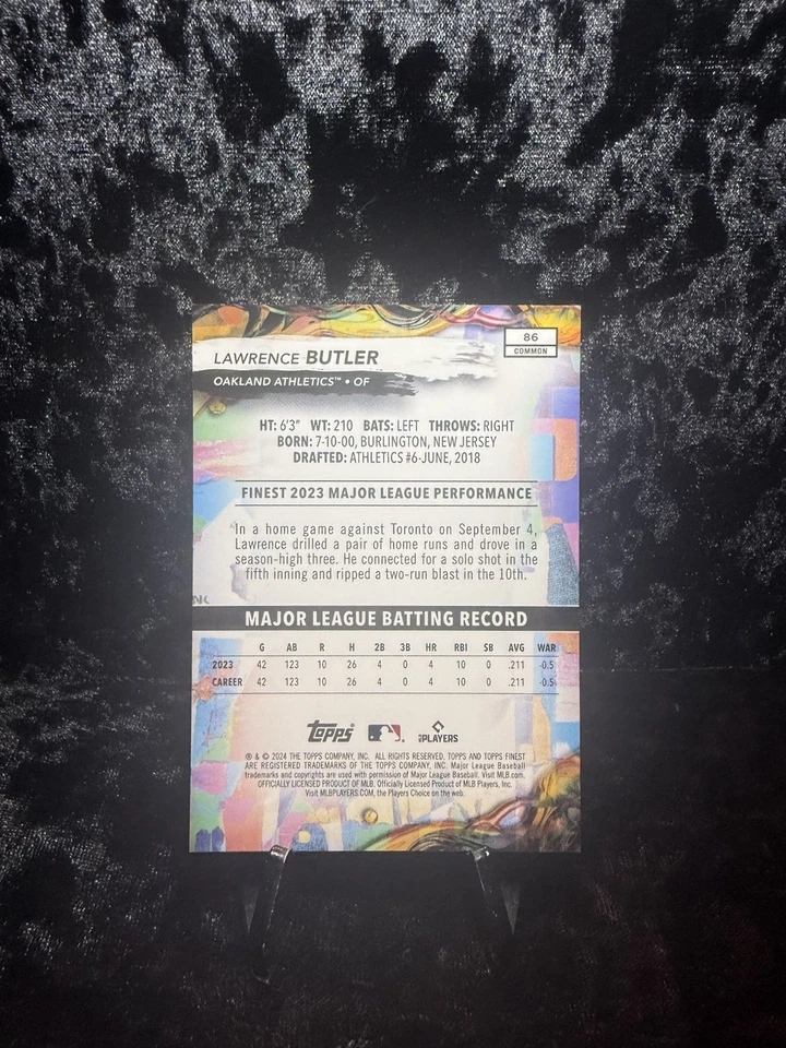 Lawrence Butler - 2024 Topps Finest - Gold Refractor /50 - Rookie RC - A’s - Image 2 of 2