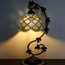 Tiffany Stained Glass Table Lamp - Blue Beads Style for Bedroom  Study