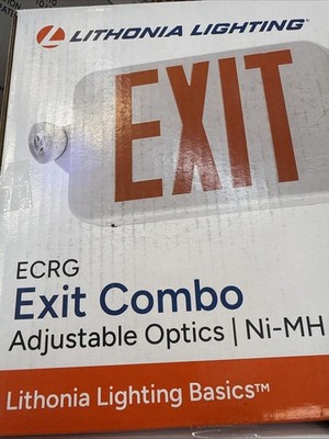 LITHONIA LIGHTING LED EXIT SIGN , Red Or Green Switchable Color 