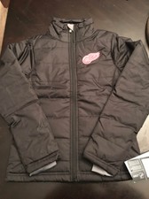 NHL Detroit Red Wings Youth Girls Full Zip Winter Jacket, Medium 10-12 , Black