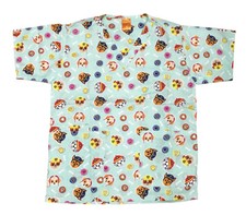 Nickelodeon Nursing Medical Pediatric Scrubs Shirt Top Paw Patrol Light Blue M