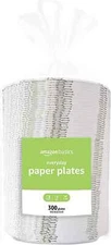Amazon Basics Everyday Paper Plates, 8.62 Inch, Disposable, 300 Count