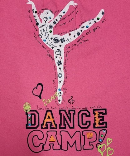 CIRCO GIRLS M 7 8 PINK ORANGE DANCE RHINESTONE BALLET HEART LAYERED LOOK TOP TEE - Picture 5 of 12