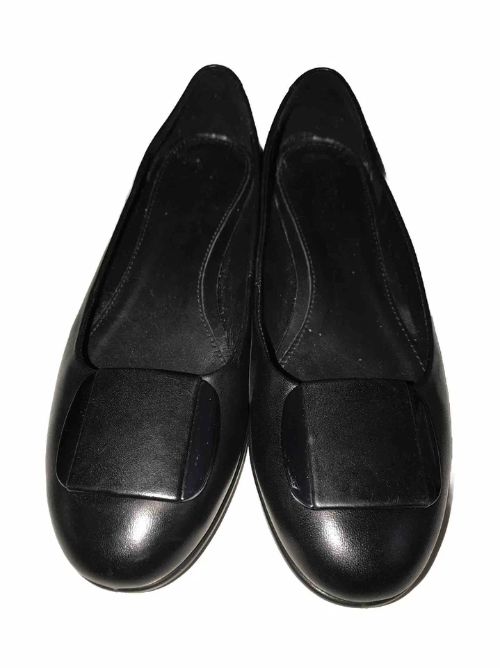 Ecco Anine Bailarina Ballet Plano Negro Cuero Zapato Talla 5 EE. UU. Mujeres EU 36 Foto 2 de 4