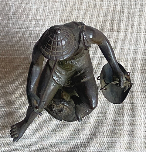 Antica statua del pescatore di Pompei Grand Tour in bronzo del 1850 circa di Chiurazzi Napoli - Foto 15 di 22