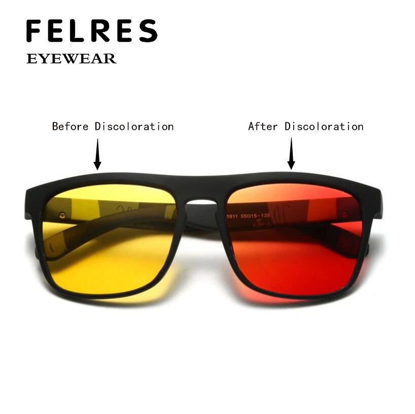 Hombres Cuadrado Fotocromático Polarizado Visión Nocturna Gafas de Sol Pesca Gafas Deportivas Foto 4 de 4