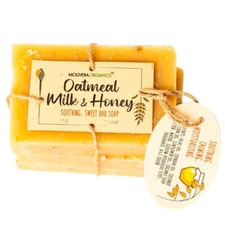 Handmade Oatmeal Milk and Honey Bar Soap (3 Count) - Soothing Face and body 