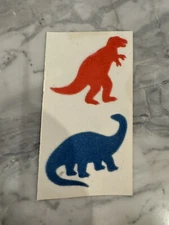 New Double Attached Rare Vintage 80’s Hambly Fuzzy Dinosaur Stickers