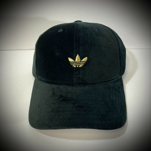 womens ADIDAS HAT black velvet shiny 