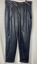 Fashion Nova Faux Leather Skinny Pants Women M Black High Rise Stretch 30'x38'