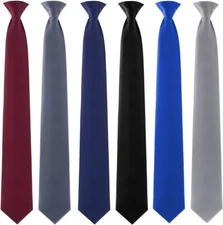 Clip on Ties for Men 6 Packs Solid Color MenS Tie Clip on Necktie 20 Inches