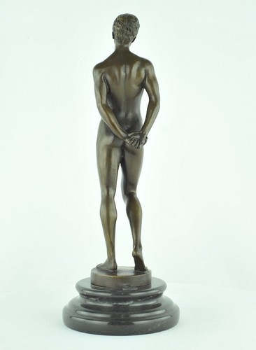 Statue Sculpture Athlete Sexy Style Art Deco Style Art Nouveau Bronze massif Sig - Imagen 8 de 12