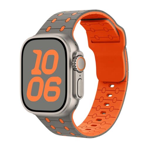 Für Apple Watch Series 10 9 8 7 6 5 4 Ultra Zweifarbig Silikon Verstellbares Armband - Bild 18 von 21
