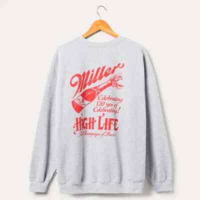 Miller High Life Junk Food 120 Years Flea Market Fleece Sweatshirt Men's XS