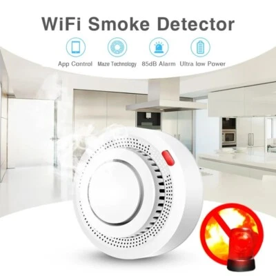 FIRE ALERT Tuya WiFi Smok Alarm FireProtection Detector Home Security System Firefighters